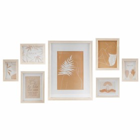 Wall photo frame DKD Home Decor 32,5 x 1,5 x 45 cm Crystal Natural Brown Modern MDF Wood by DKD Home Decor, Table and wall fr...