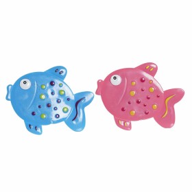 Tappeto da bagno DKD Home Decor 13 x 1 x 10,5 cm Azzurro Rosa Per bambini PVC Pesce (2 Unità) di DKD Home Decor, Tappetini pe...