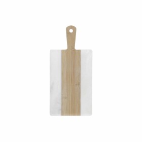 Tagliere DKD Home Decor Bianco Naturale Bambù Marmo Plastica Rettangolare 38 x 18 x 1 cm di DKD Home Decor, Taglieri - Rif: S...