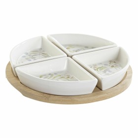 Set de Aperitivo DKD Home Decor Multicolor Natural Bambú Plástico Gres Cottage 21,5 x 21,5 x 1 cm de DKD Home Decor, Cuencos ...