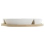 Set de Aperitivo DKD Home Decor Multicolor Natural Bambú Plástico Gres Cottage 21,5 x 21,5 x 1 cm de DKD Home Decor, Cuencos ...