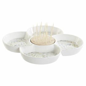 Ensemble à apértif DKD Home Decor Multicouleur Naturel Bambou Grès Cottage 22 x 22 x 7 cm de DKD Home Decor, Bols et tasses -...