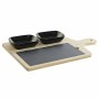 Satz für Appetithäppchen DKD Home Decor Schwarz natürlich Bambus Kunststoff Steingut Tafel Cottage 33 x 19,7 x 3,5 cm (4 pcs)...