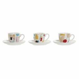 Conjunto de Chávenas de Café DKD Home Decor Abstrato 80 ml Branco Multicolor de DKD Home Decor, Canecas - Ref: S3025963, Preç...