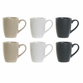 Jeu de 6 tasses DKD Home Decor Blanc Beige Naturel Gris foncé Bois d'hévéa Plastique Grès 160 ml de DKD Home Decor, Tasses - ...