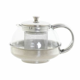 Teapot DKD Home Decor Silver Stainless steel Crystal Plastic 600 ml 15 x 12 x 12 cm by DKD Home Decor, Hot Tea Machines - Ref...