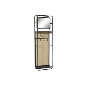 Garderobe DKD Home Decor Spiegel Schwarz Holz Metall Rattan (48 x 20.5 x 150 cm) von DKD Home Decor, Garderobenständer - Ref:...