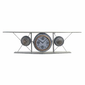 Horloge Murale DKD Home Decor Verre Fer Avion Bois MDF Gris foncé (120 x 21 x 33.5 cm) de DKD Home Decor, Pendules murales - ...