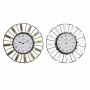 Orologio da Parete DKD Home Decor 40 x 6,4 x 40 cm Cristallo Argentato Dorato Ferro (2 Unità) di DKD Home Decor, Orologi da p...