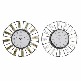 Wall Clock DKD Home Decor 40 x 6,4 x 40 cm Crystal Silver Golden Iron (2 Units) by DKD Home Decor, Wall Clocks - Ref: S302668...