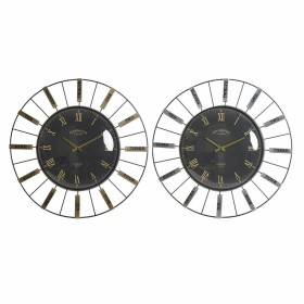 Reloj de Pared DKD Home Decor Cristal Plateado Negro Dorado Hierro 70 x 7 x 70 cm (2 Unidades) de DKD Home Decor, Relojes de ...