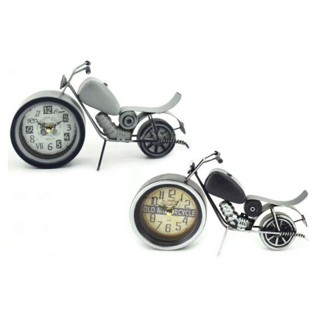 Horloge de table DKD Home Decor 29,5 x 7,5 x 17 cm Noir Gris Moto Fer Vintage (2 Unités) de DKD Home Decor, Pendulettes de bu...