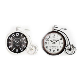 Horloge Murale DKD Home Decor 60 x 6 x 50 cm Verre Noir Bicyclette Blanc Fer Vintage (2 Unités) de DKD Home Decor, Pendules m...