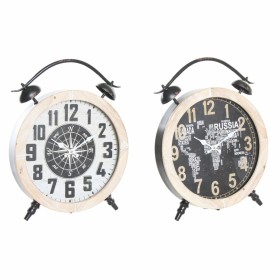 Horloge de table DKD Home Decor 41 x 6,5 x 52,5 cm Verre Naturel Noir Blanc Fer Vintage Bois MDF (2 Unités) de DKD Home Decor...