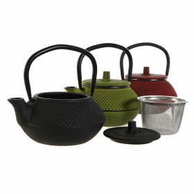 Bule DKD Home Decor Preto Vermelho Verde Aço inoxidável (3 Unidades) de DKD Home Decor, Serviço de chá e café - Ref: S3027058...