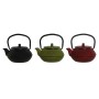 Théière DKD Home Decor Noir Rouge Vert Acier inoxydable (3 Unités) de DKD Home Decor, Service à thé et à café - Réf : S302705...