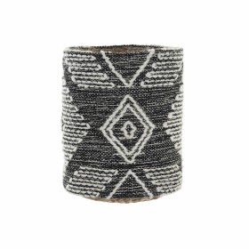 Panier DKD Home Decor 27 x 27 x 32 cm Naturel Noir Blanc Ikat Jute Frange Boho de DKD Home Decor, Boîtes et coffres de rangem...