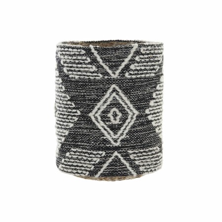 Cesto DKD Home Decor 27 x 27 x 32 cm Natural Negro Blanco Ikat Jute Flecos Boho de DKD Home Decor, Cajas y arcones de almacen...