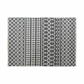 Tapis DKD Home Decor Blanc Polyester Coton Gris foncé (160 x 230 x 1 cm) de DKD Home Decor, Tapis - Réf : S3027243, Prix : 79...