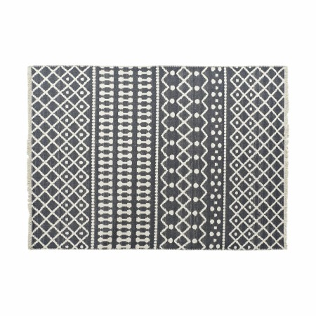 Tapis DKD Home Decor Blanc Polyester Coton Gris foncé (160 x 230 x 1 cm) de DKD Home Decor, Tapis - Réf : S3027243, Prix : 79...