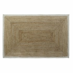 Tapete DKD Home Decor Scandi Poliéster Algodão Branco Marrom claro Jute 120 x 180 x 1 cm de DKD Home Decor, Tapetes infantis ...