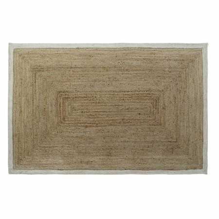 Alfombra DKD Home Decor Scandi Poliéster Algodón Blanco Marrón claro Jute 120 x 180 x 1 cm de DKD Home Decor, Alfombras infan...