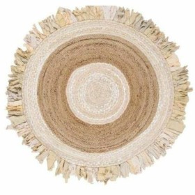 Teppich DKD Home Decor 140 x 140 x 1 cm natürlich Beige Braun Polyester Baumwolle Tropical Jute Randbereich von DKD Home Deco...