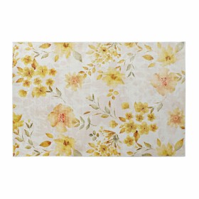 Alfombra DKD Home Decor Amarillo Blanco Poliéster Algodón Flores (120 x 180 x 0.5 cm) de DKD Home Decor, Alfombras infantiles...