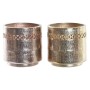 Cache-pot DKD Home Decor Cuivre Doré Métal Aluminium Découpé Arabe 17 x 17 x 17 cm (2 Unités) de DKD Home Decor, Cache-pots -...