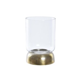 Portavelas DKD Home Decor Cristal Dorado Aluminio 14 x 14 x 21 cm de DKD Home Decor, Candelabros y portavelas - Ref: S3027686...