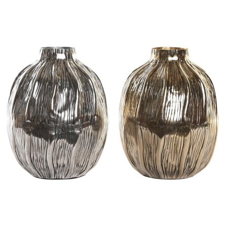 Vase DKD Home Decor Argenté Doré Aluminium Moderne 20 x 20 x 26 cm (2 Unités) de DKD Home Decor, Vases - Réf : S3027697, Prix...