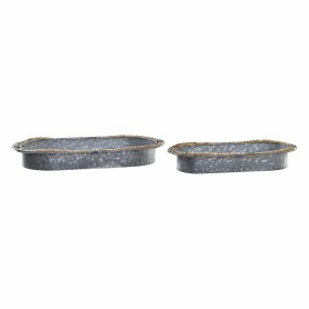 Centre de Table DKD Home Decor Gris Marron Fer Fibre (51 x 26 x 7 cm) de DKD Home Decor, Objets de décoration - Réf : S302773...