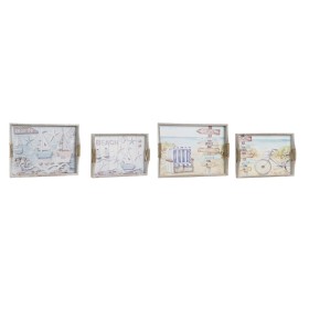 Jeux de plateaux DKD Home Decor Multicouleur Bois MDF 40 x 30 x 6 cm (2 Unités) (12 Unités) de DKD Home Decor, Plats et plate...