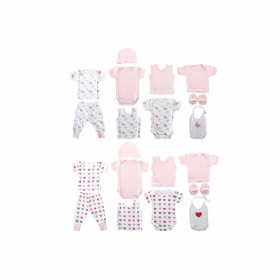 Ensemble de Vêtements DKD Home Decor Blanc Rose (2 Unités) Coton 0-6 Mois de DKD Home Decor, Ensembles - Réf : S3027779, Prix...