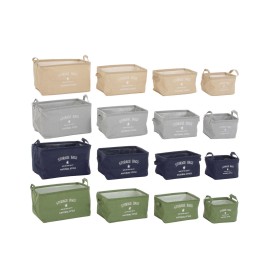 Set de basket DKD Home Decor Vert Gris Crème Blue marine Loft 39 x 27 x 24 cm (4 Pièces) de DKD Home Decor, Boîtes et coffres...