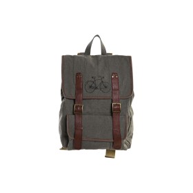 Zaino Casual DKD Home Decor Canvas Bicicletta Grigio Marrone (33 x 12 x 47 cm) di DKD Home Decor, Zaini Casual - Rif: S302787...