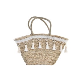 Bolsa DKD Home Decor Branco Multicolor Natural Metal 59 x 16 x 30 cm de DKD Home Decor, Sacos de tecido e de praia - Ref: S30...