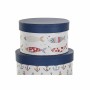 Satz stapelbarer Organizerboxen DKD Home Decor Marineblau Streifen Weiß Pappe (37,5 x 37,5 x 18 cm) von DKD Home Decor, Aufbe...