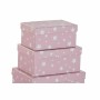 Set de Cajas Organizadoras Apilables DKD Home Decor Blanco Infantil Rosa claro Cartón (43,5 x 33,5 x 15,5 cm) de DKD Home Dec...