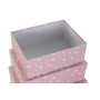 Set de Cajas Organizadoras Apilables DKD Home Decor Blanco Infantil Rosa claro Cartón (43,5 x 33,5 x 15,5 cm) de DKD Home Dec...