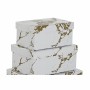 Conjunto de Caixas de Organização Empilháveis DKD Home Decor Dourado Branco Cartão (43,5 x 33,5 x 15,5 cm) de DKD Home Decor,...