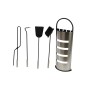 Utensílios para a Lareira DKD Home Decor Prateado Aço 23 x 15 x 66 cm (4 Peças) de DKD Home Decor, Acessórios de lareira - Re...