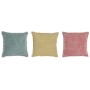 Cushion DKD Home Decor Yellow Green Pink Fringe 45 x 10 x 45 cm (3 Pieces) | Tienda24 - Global Online Shop Tienda24.eu