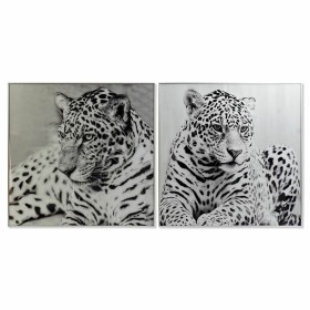 Pintura DKD Home Decor 100 x 2,5 x 100 cm Leopardo Colonial (2 Unidades) de DKD Home Decor, Impressões sobre tela - Ref: S302...