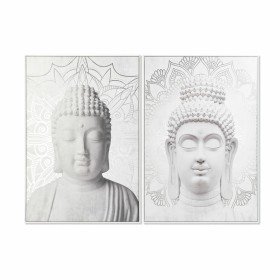 Pintura Home ESPRIT Azul Branco Ave Oriental 50 x 2,5 x 70 cm (2 Unidades) | Tienda24 - Global Online Shop Tienda24.eu