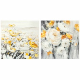 Pintura DKD Home Decor 90 x 3,7 x 90 cm Bloemen Cottage (2 Unidades) de DKD Home Decor, Impressões sobre tela - Ref: S3028218...