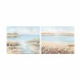 Pintura DKD Home Decor 100 x 3,7 x 80 cm Praia Mediterrâneo (2 Unidades) de DKD Home Decor, Impressões sobre tela - Ref: S302...