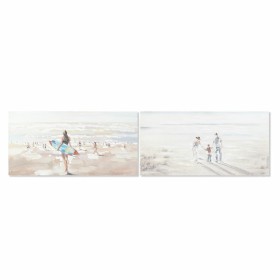 Cadre DKD Home Decor Plage 120 x 3,7 x 60 cm (2 Unités) de DKD Home Decor, Impressions sur toile - Réf : S3028220, Prix : 117...