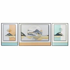 Conjunto de 3 quadros DKD Home Decor Montanha Moderno (200 x 3 x 70 cm) de DKD Home Decor, Impressões sobre tela - Ref: S3028...