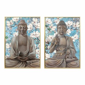 Pintura DKD Home Decor 51,5 x 3,5 x 71,5 cm Buda Oriental (2 Unidades) de DKD Home Decor, Impressões sobre tela - Ref: S30284...